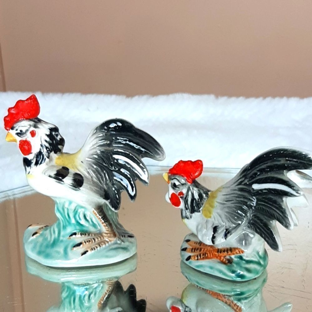 Chicken  & Rooster Salt &Pepper Shakers Vintage 50,s‎